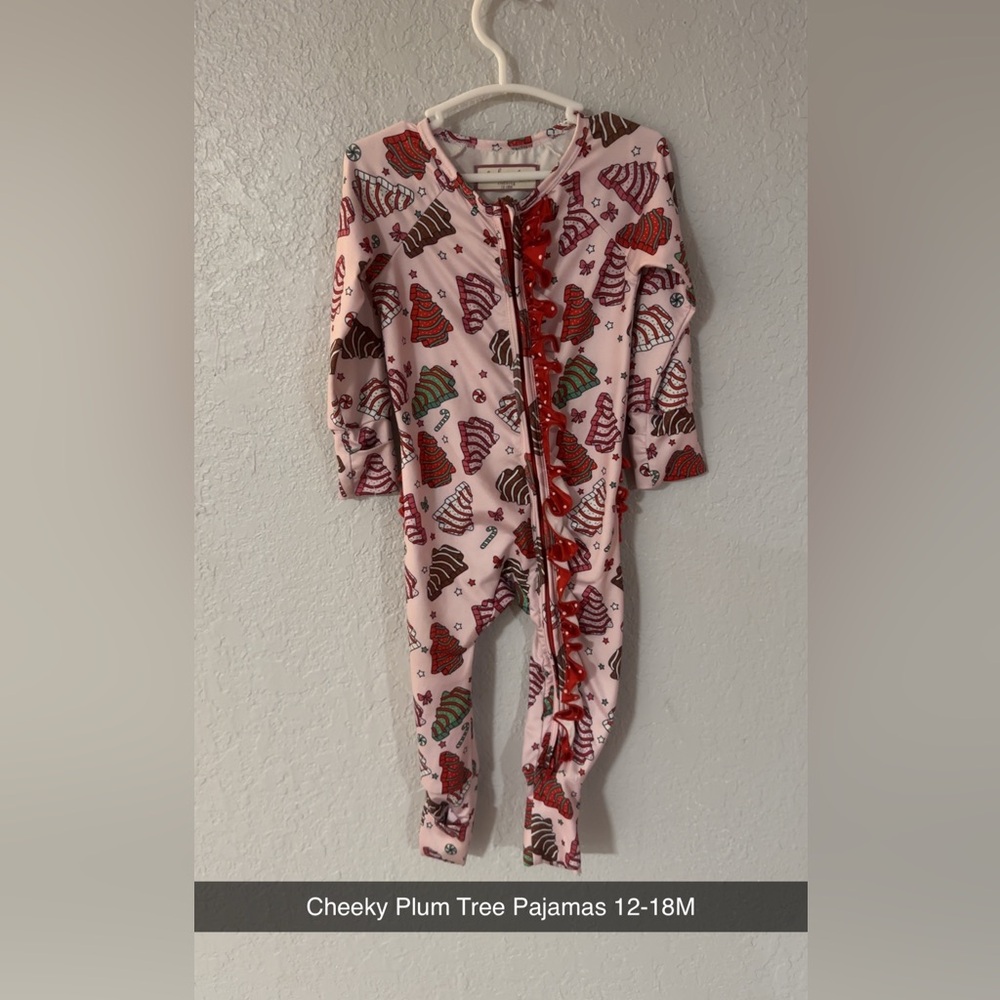 Cheeky Plum Christmas Trees Convertible Pajamas
